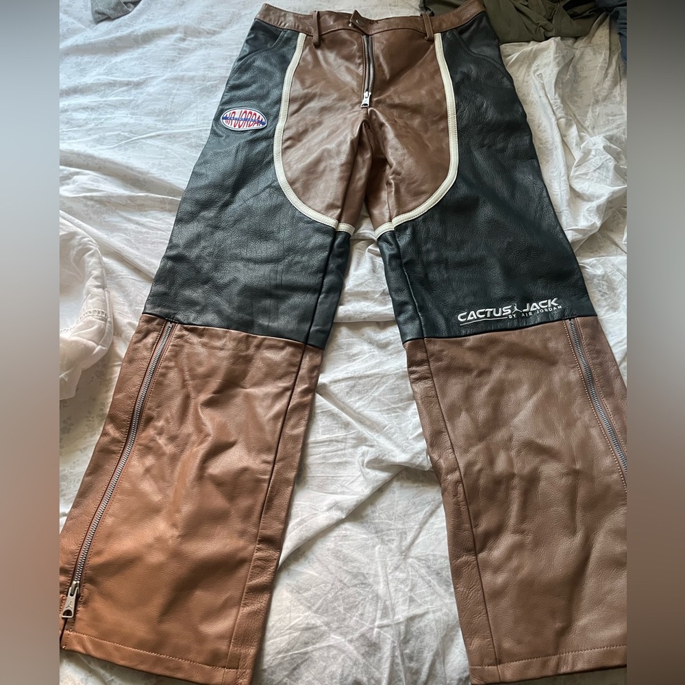 Air jordan cactus Jack leather pants